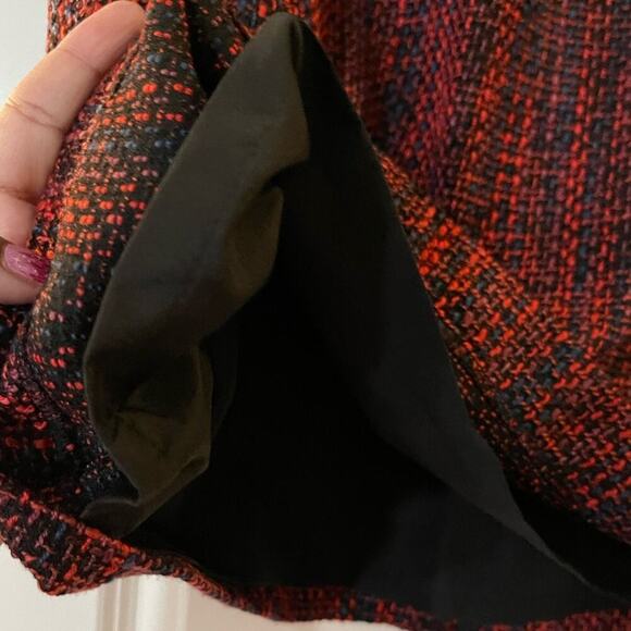 Loft Red & Navy Tween Mini Skirt, Faux Pockets - NWT - L - Picture 3 of 7